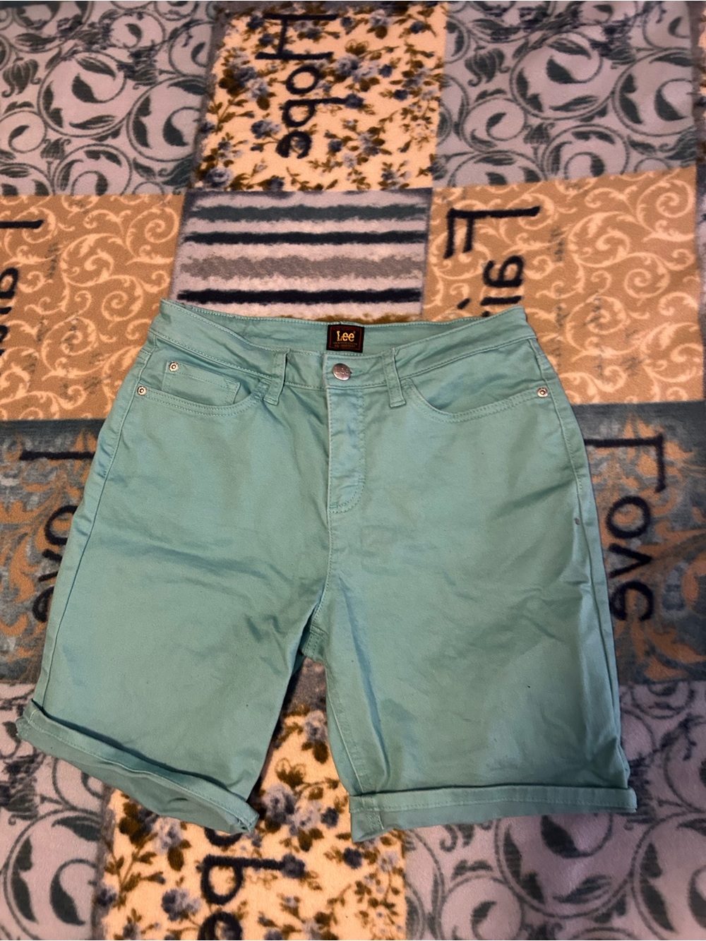 Lee Teal Rolled-Hem Shorts